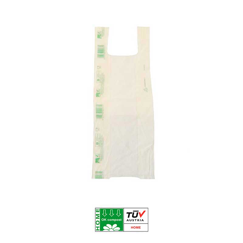 Bolsa de camiseta compostable biodegradable
